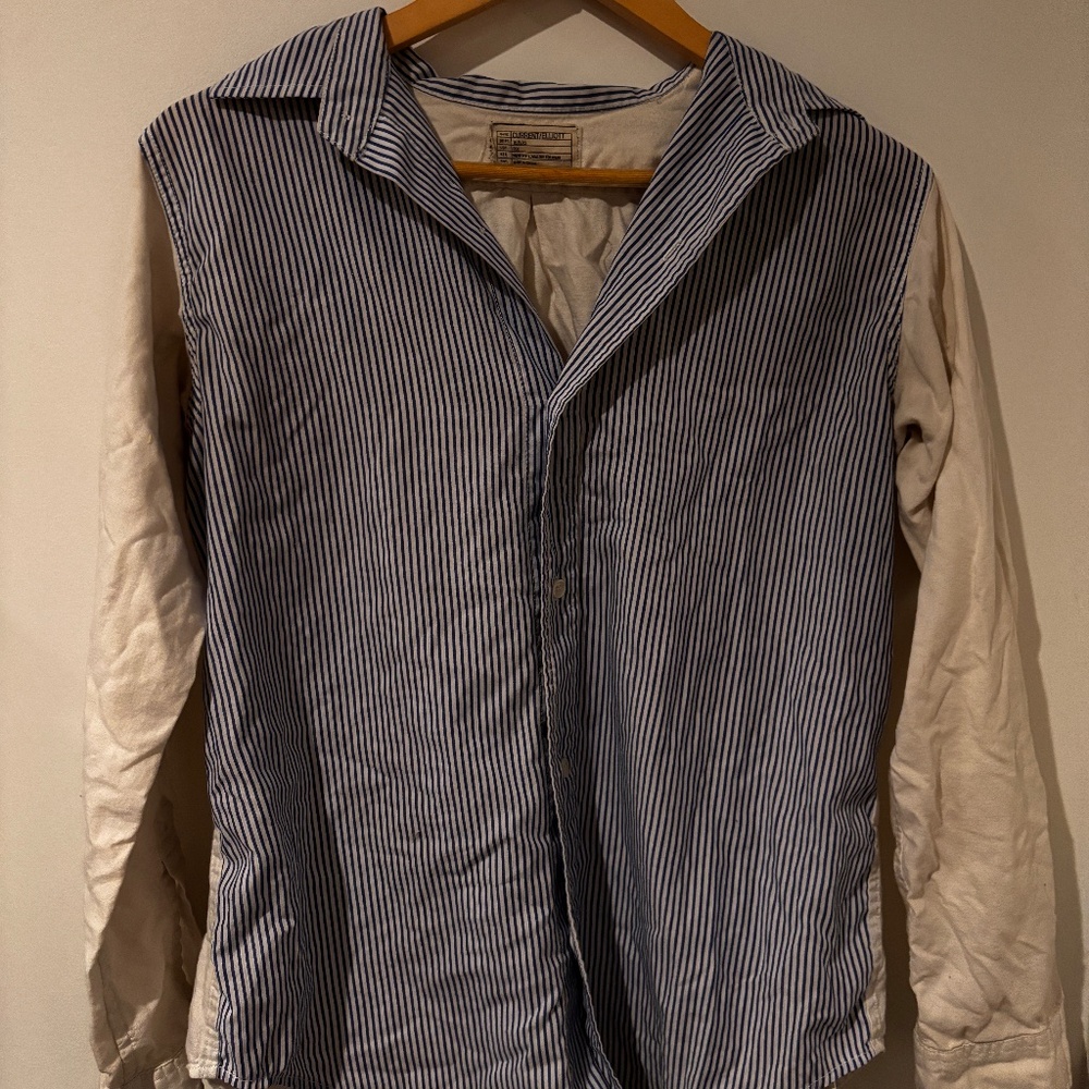 Current/Elliot Blue and White Striped Button Up